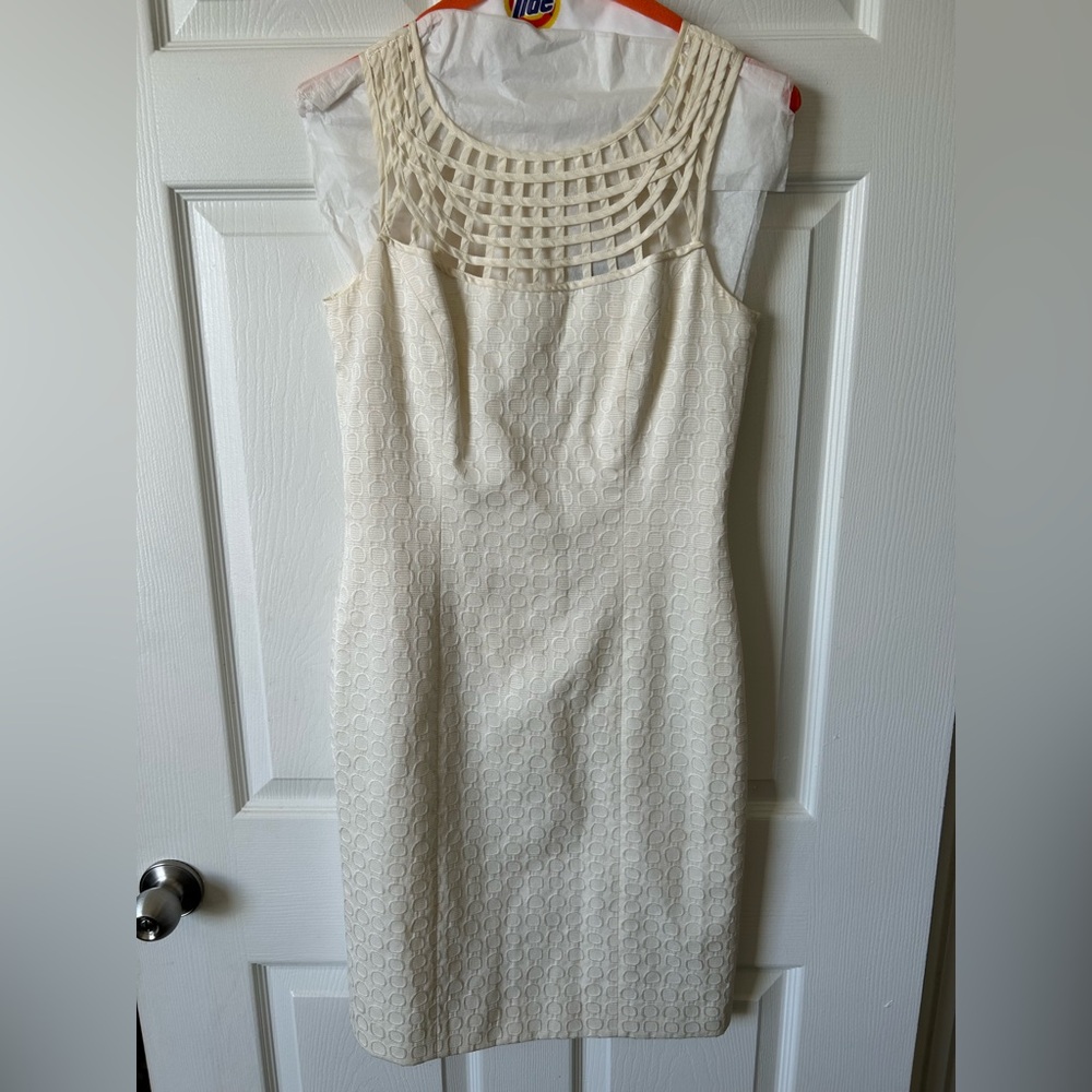 ANTONIO MELANI Cream Textured Mini Dress